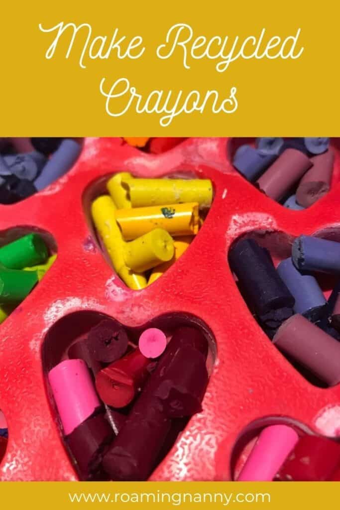 Recycle crayons by making homemade crayons with your kids. It's a fun and easy activity and you probably have the supplies you need at home.