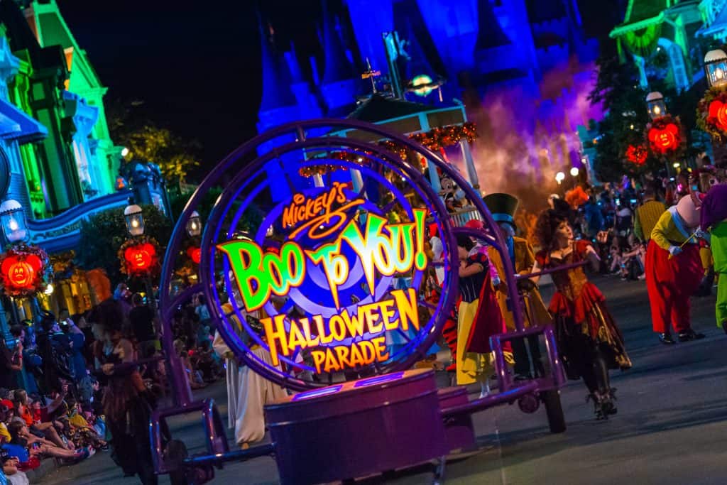 The Boo to You Halloween Parade Float at Mickey's Not So Scary Halloween Party